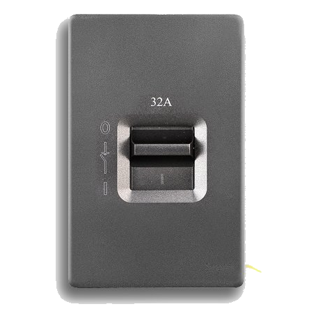 Synerji Deco 2X4 32 Amp 2 Pole Isolator, Matt Grey