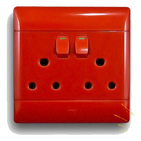 Cbi Ps677R-P Double Dedicated Socket, Red
