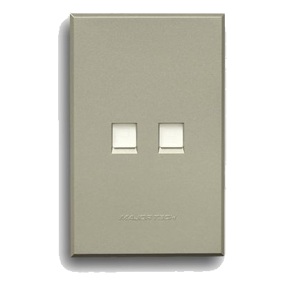MAJOR-TECH VETI 3 3V135T 2X4 2xCAT6 DATA SOCKET, TITANIUM