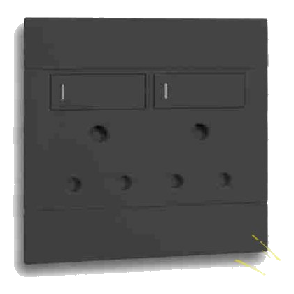 Major-Tech Veti2 2Vc222 4X4 Double Socket, Charcoal
