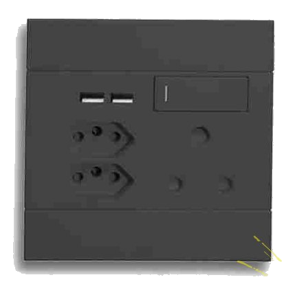 Major-Tech Veti2 2Vc227 4X4 Sa+Slimline+Usb Socket, Charcoal