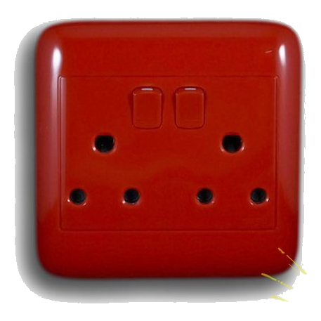 Onesto Oracle Onpd402 4X4 Double Dedicated Socket, Red