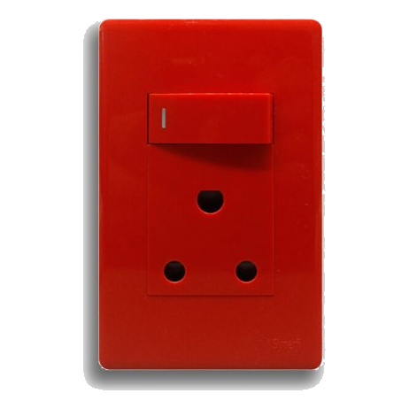 Synerji Deco 2X4 Dedicated Socket, Red