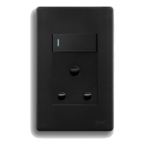 Synerji Deco Sysso4X2Sgldmb Single Socket, Matt Black