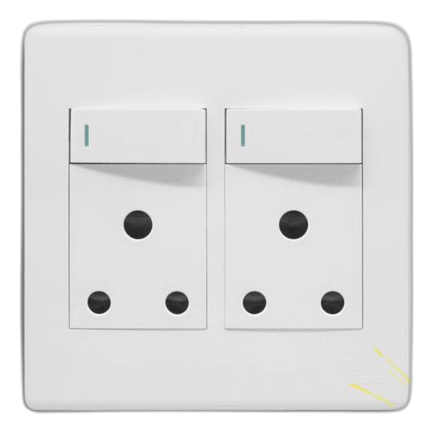 Synerji Deco Sysso4X4Bldw 4X4 Double Socket, White