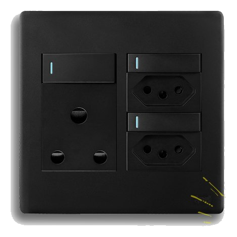 Synerji Deco Sysso4X4Seu2Dmb 4X4 Sa+Slimline Socket, Matt Black