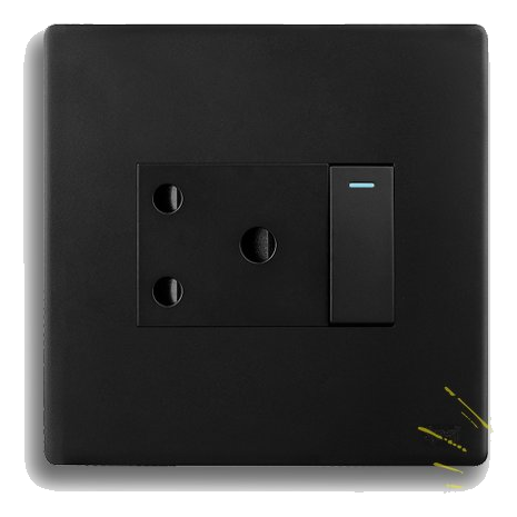 Synerji Deco Sysso4X4Sgldmb 4X4 Single Socket, Matt Black