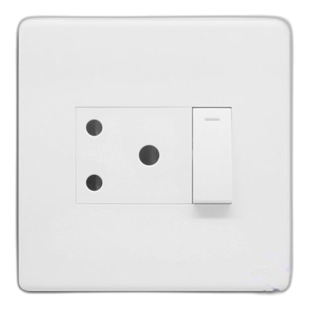 Synerji Deco Sysso4X4Sgldw 4X4 Single Socket, White