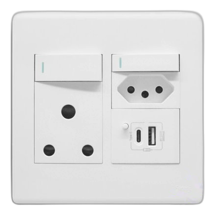 Synerji Deco Sysso4X4Usbdw 4X4 Sa+Slimline+Usb Socket, White