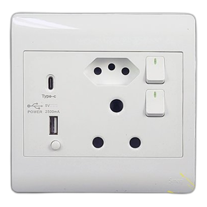 Synerji Sysso4X4Usb Sa+Slimline+Usb Socket, White
