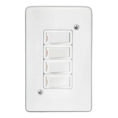 Crabtree Classic 18013/101 2X4 4 Lever 1 Way Switch, White