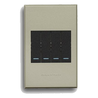 Major-Tech Veti 3 3V124Gt 2X4 4 Lever 2 Way Switch, Titanium