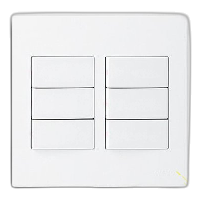 Onesto Matrix Mxs-4061 4X4 6 Lever 1 Way Switch, White