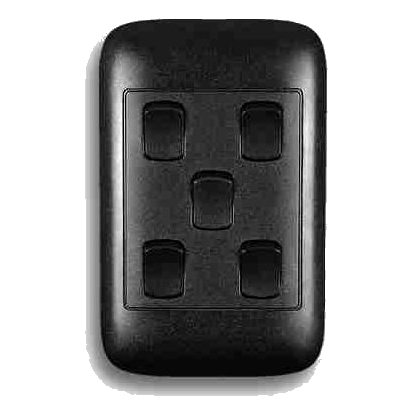 Onesto Oracle On2051Bk 2X4 5 Lever 1 Way Switch, Black