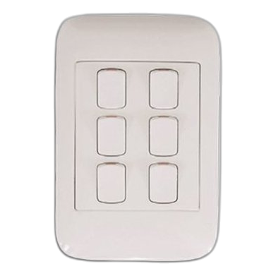Onesto Oracle On2061 2X4 6 Lever 1 Way Switch, White