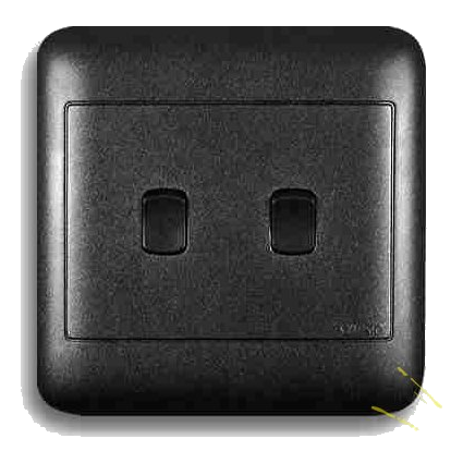 Onesto Oracle On4021Bk 4X4 2 Lever 1 Way Switch, Black