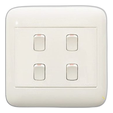 Onesto Oracle On4041 4X4 4 Lever 1 Way Switch, White