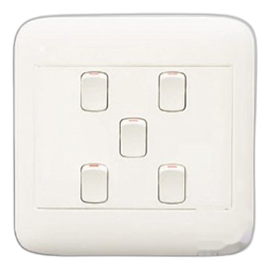 Onesto Oracle On4051 4X4 5 Lever 1 Way Switch, White