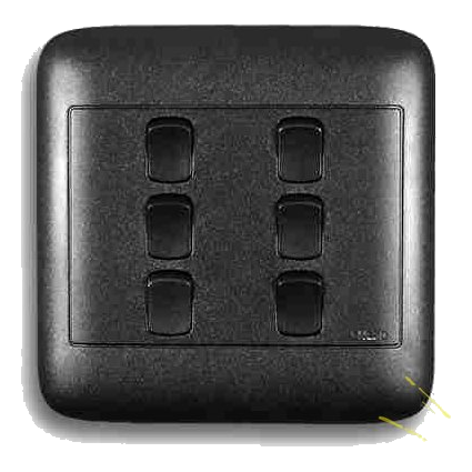 Onesto Oracle On4061Bk 4X4 6 Lever 1 Way Switch, Black