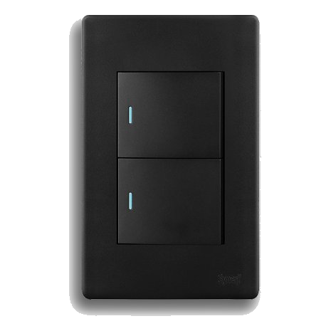 Synerji Deco Syssw4X22L1Wdmb 2X4 2 Lever 1 Way Switch, Matt Black