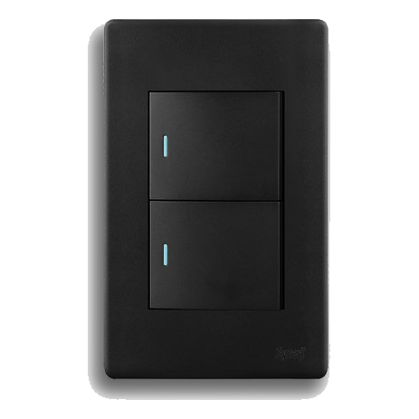 Synerji Deco Syssw4X22L2Wdmb 2X4 2 Lever 2 Way Switch, Matt Black