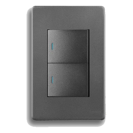 Synerji Deco Syssw4X22L2Wdmg 2X4 2 Lever 2 Way Switch, Matt Grey