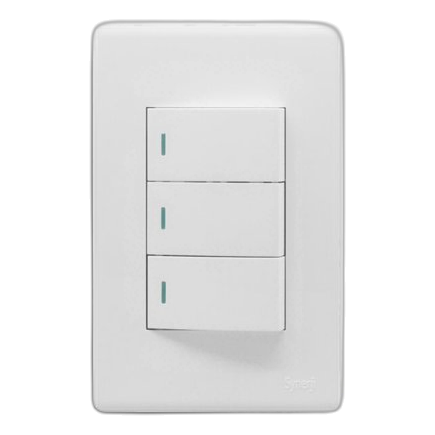 Synerji Deco Syssw4X23L1Wdw 2X4 3 Lever 1 Way Switch, White