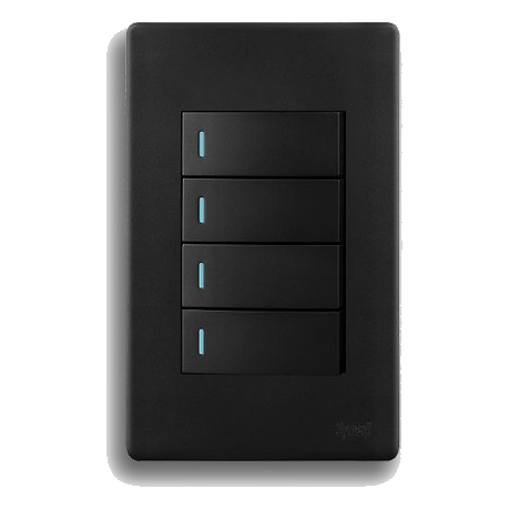 Synerji Deco Syssw4X24L1Wdmb 2X4 4 Lever 1 Way Switch, Matt Black