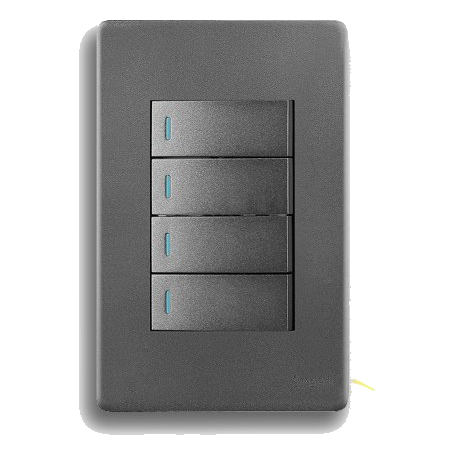 Synerji Deco Syssw4X24L1Wdmg 2X4 4 Lever 1 Way Switch, Matt Grey