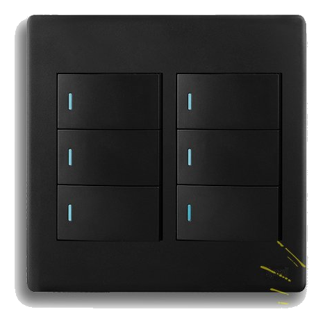 Synerji Deco Syssw4X46L1Wdmb 2X4 6 Lever 1 Way Switch, Matt Black