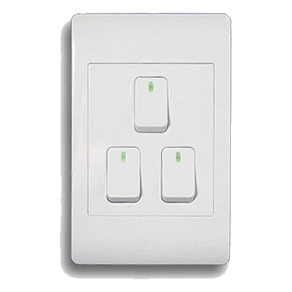 Synerji Syssw4X23L1W 2X4 3 Lever 1 Way Switch, White