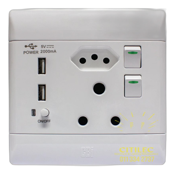 CBI 4X4 16A + Euro + 2XUSB White