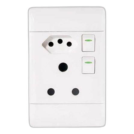CBI PVC Double Switched Combo Socket 4 x 2 + Euro SSO
