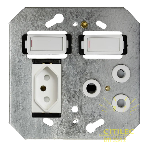 Classic Combination Switched Socket (1×164-1, 1×164-2) on Yoke