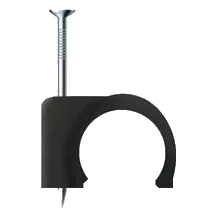 10mm PVC Round Cable Clip Saddles, Black