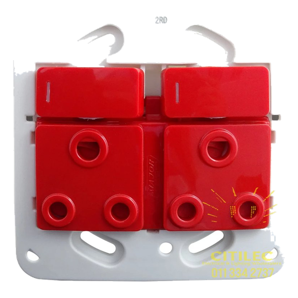 Double RSA Socket – Red