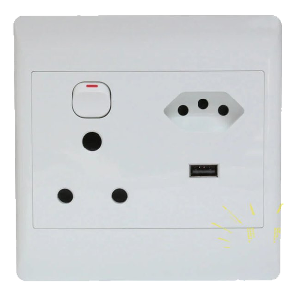 Horizon 4X4 16A SSO + USB (1.5A) White
