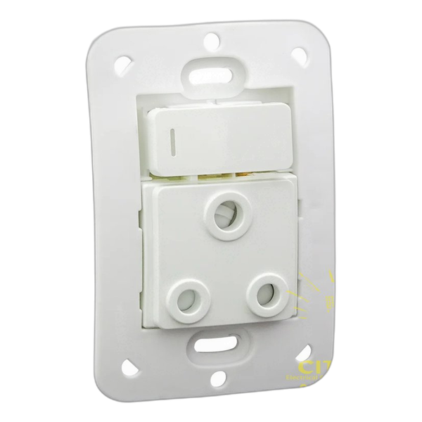 Single 16A RSA Socket Outlet – White