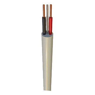 10Mm² 2 Core White Surfix, Per Meter