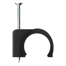 12Mm Pvc Round Cable Clip Saddles, Black