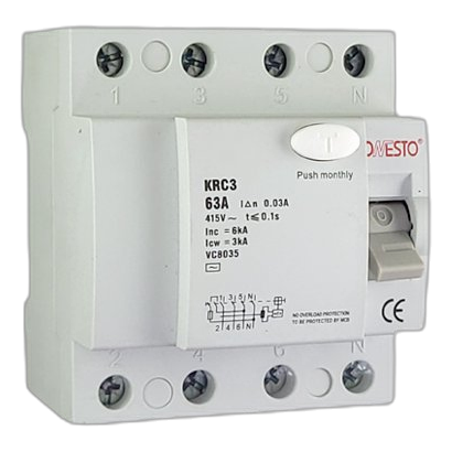 Onesto Krc3-463 4 Pole 63Amp Earth Leakage