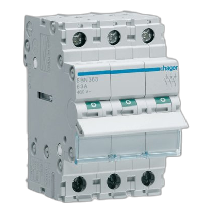 Hager Sbn399 3 Pole 125Amp Isolator