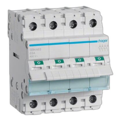 Hager Sbn463 4 Pole 63Amp Isolator