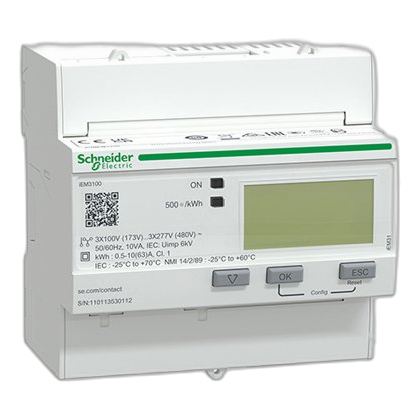 Schneider Acti9 A9Mem3100 3 Pole 63Amp Energy Meter