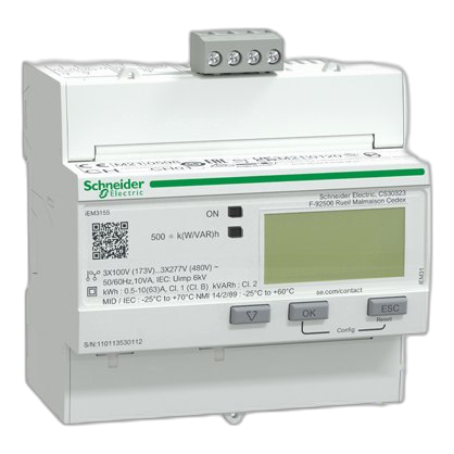 Schneider Acti9 A9Mem3155 3 Pole 63Amp Energy Meter