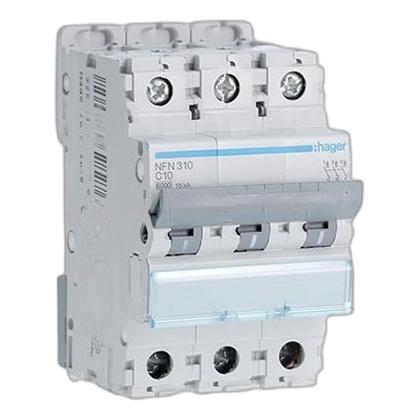 Hager 3 Pole 10Ka 50Amp Circuit Breaker