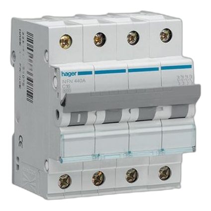 Hager 4 Pole 10Ka 40Amp Circuit Breaker