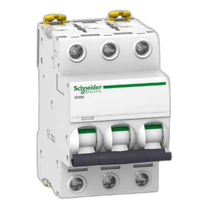 Schneider Acti9 A9F77363 3 Pole 10Ka 63Amp Circuit Breaker