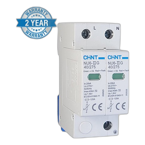 Chint Nu6 2 Pole 385V 40Ka Surge Protector