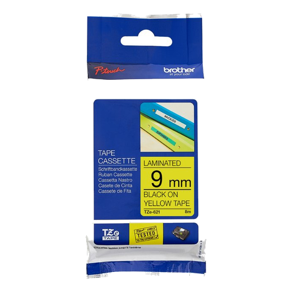 Brother 9Mm Black On White Tape